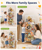 Homde Stuffed Animal Storage Organizer with Wheels, 54" Plush Toy Holder-Homde