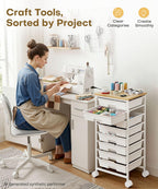 Homde Rolling Storage Drawer Cart with 8 Drawers and Lockable Wheels-Homde