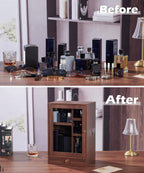 Homde Wooden Cologne Organizer with Drawers and Clear Display Window-Homde