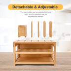 Homde Bamboo Desk Organizer with File Holder and Adjustable Pen Cups-Homde
