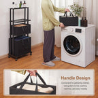 Homde 3-Tier Bamboo Laundry Basket with Wheels and Removable Hampers-Homde