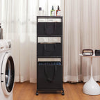 Homde 3-Tier Bamboo Laundry Basket with Wheels and Removable Hampers-Homde