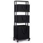 Homde 3-Tier Bamboo Laundry Basket with Wheels and Removable Hampers-Homde