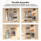 Homde Wall Mounted Closet Organizer System, Adjustable 4–8 ft Wardrobe Kit-Homde