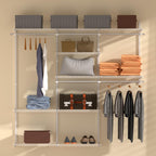 Homde Wall Mounted Closet Organizer System, Adjustable 4–8 ft Wardrobe Kit-Homde