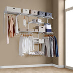 Homde Wall Mounted Closet Organizer System, Adjustable 4–8 ft Wardrobe Kit-Homde