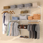 Homde Wall Mounted Closet Organizer System, Adjustable 4–8 ft Wardrobe Kit-Homde