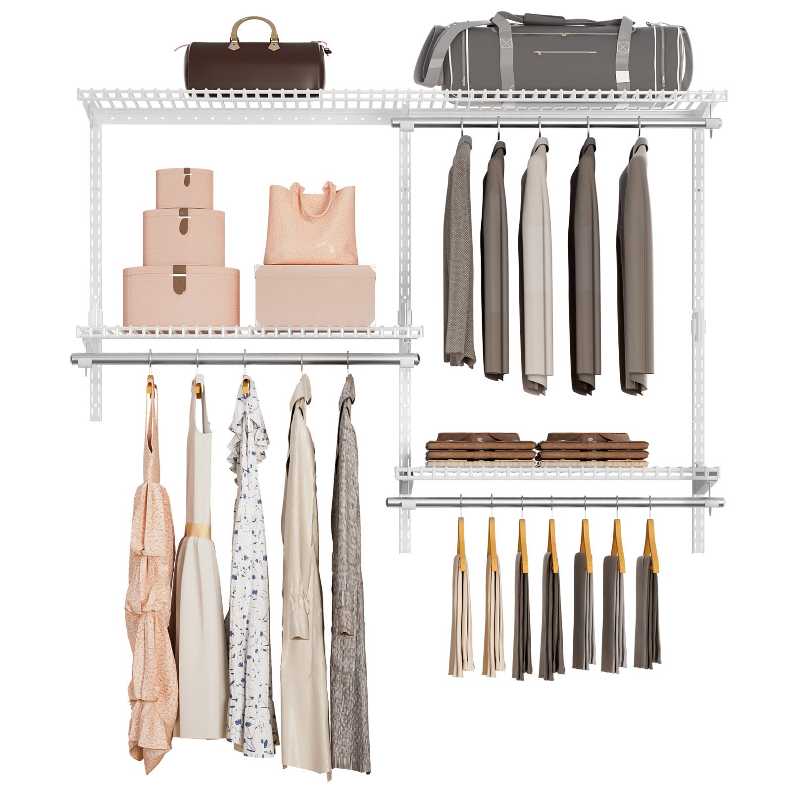 Wall Mounted Wire Closet Organizer System-Homde