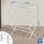 Homde Foldable Clothes Drying Rack with Expandable Poles and Sock Clips-Homde