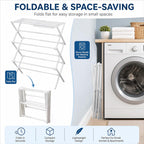Homde Foldable Clothes Drying Rack with Expandable Poles and Sock Clips-Homde