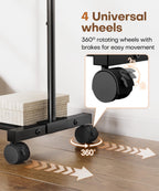 Homde Heavy Duty Clothes Rack with Wheels, Hooks and Bottom Shelf-Homde
