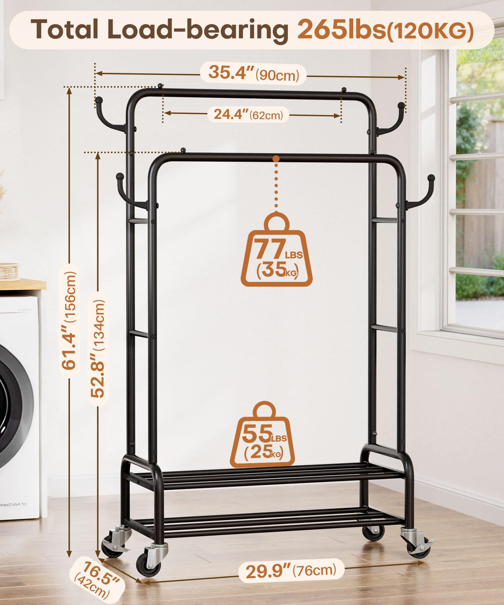 Double Clothes Rack-HS002-Homde