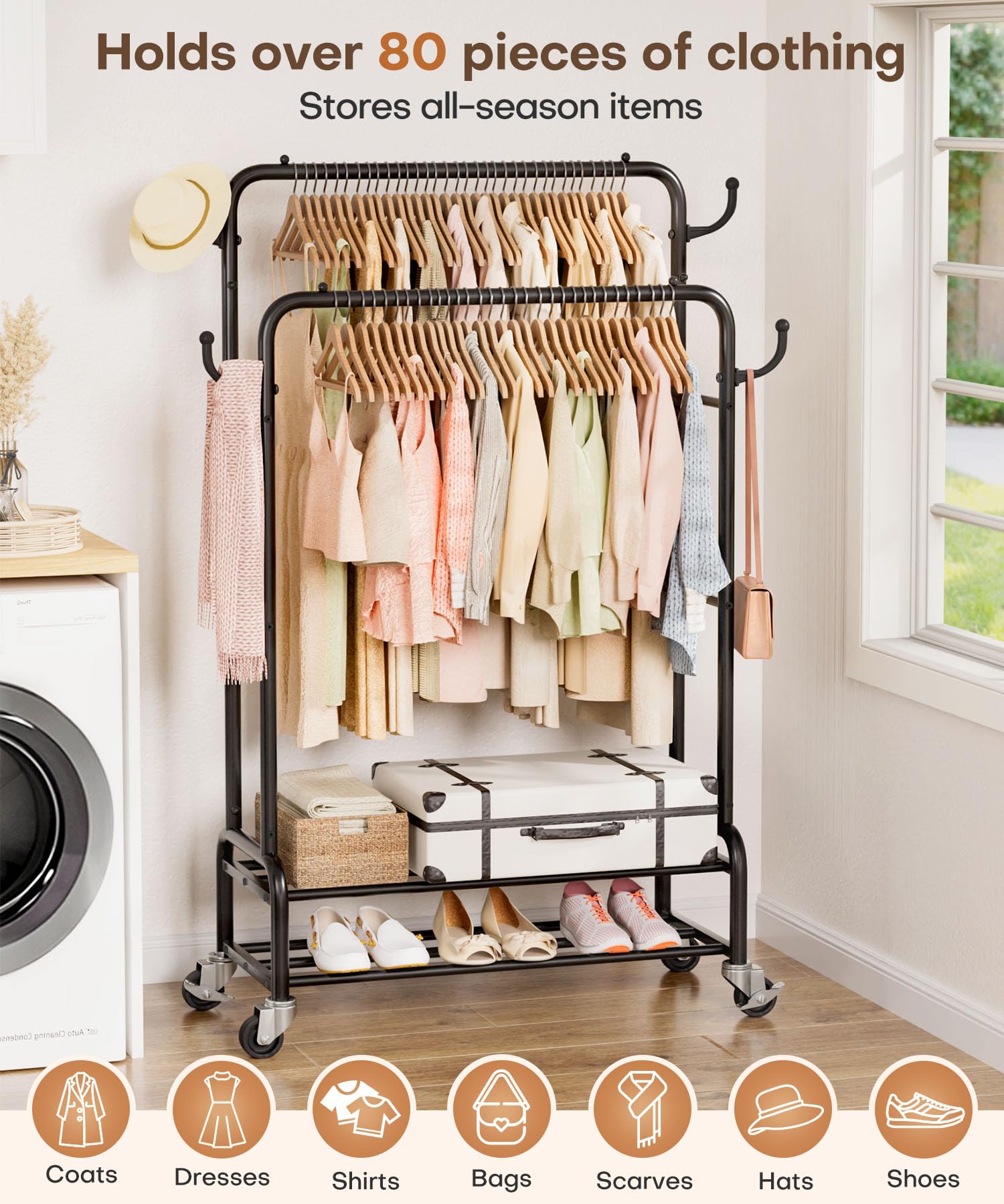 Double Clothes Rack-HS002-Homde