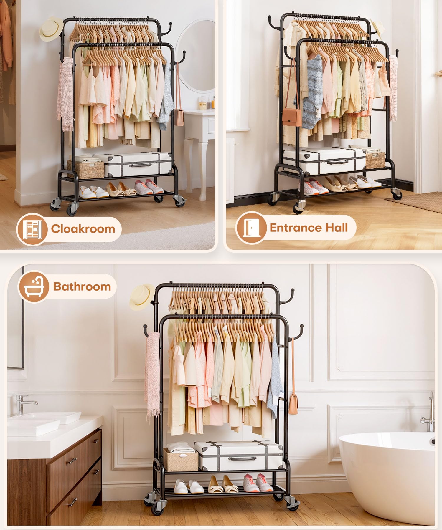 Double Clothes Rack-HS002-Homde