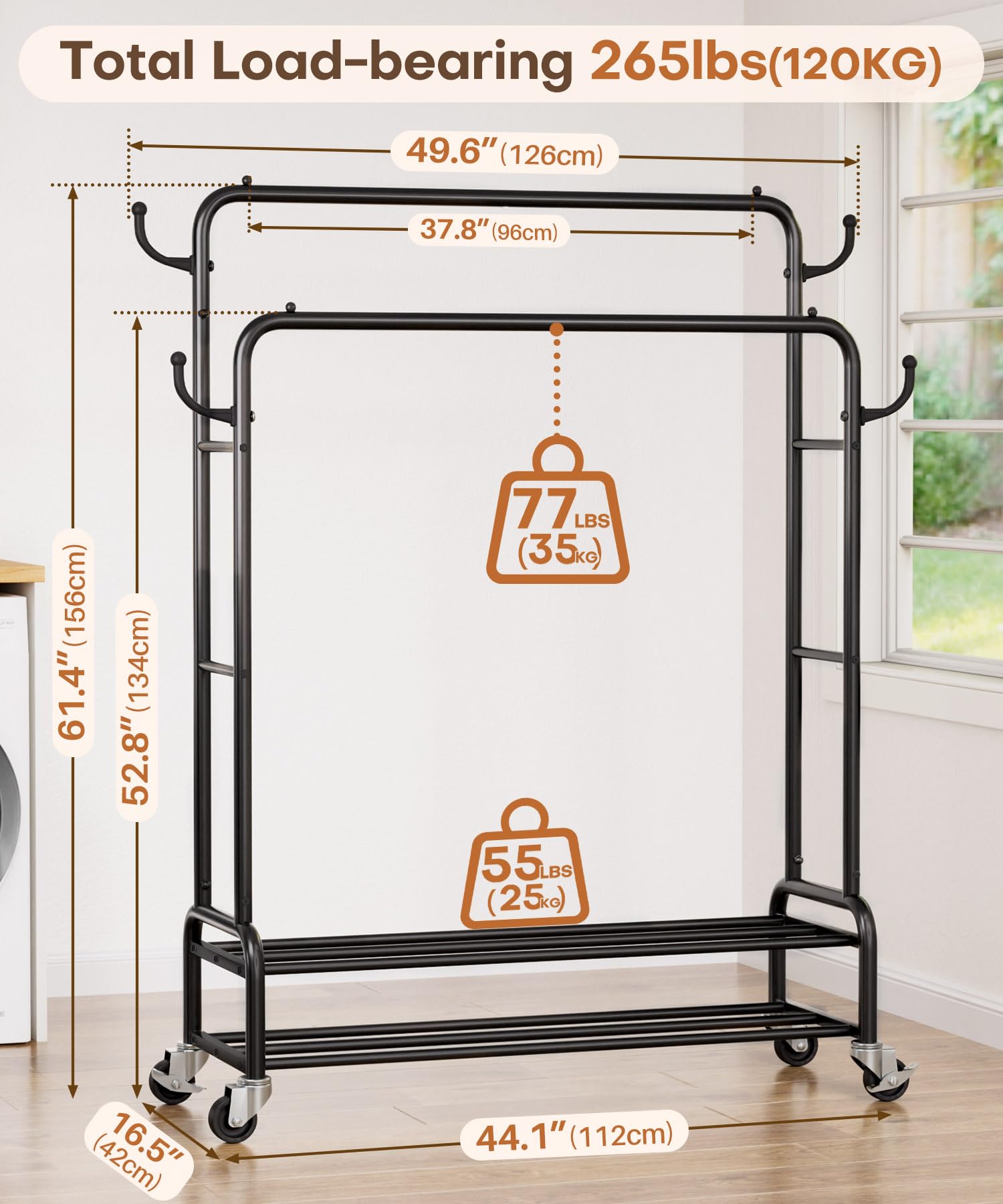 Double Clothes Rack-HS002-Homde