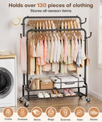 Double Clothes Rack-HS002-Homde
