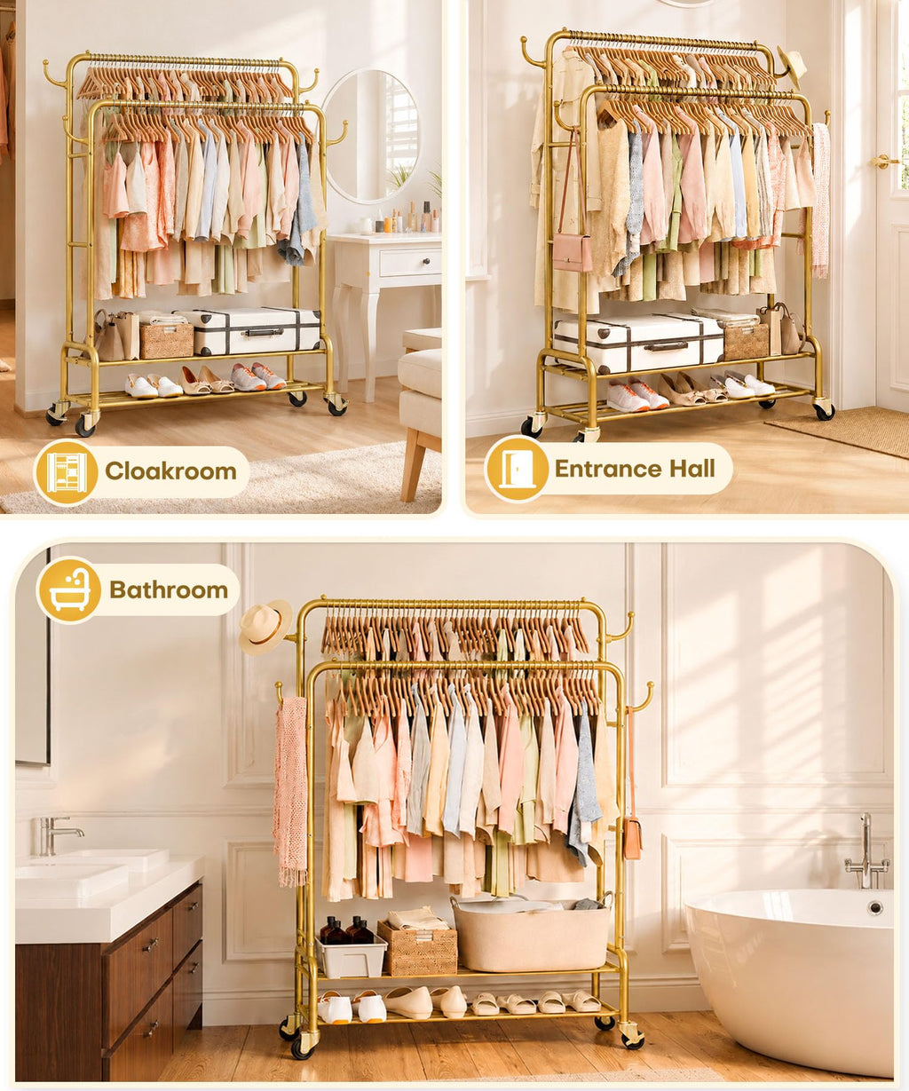 Double Clothes Rack-HS002-Homde