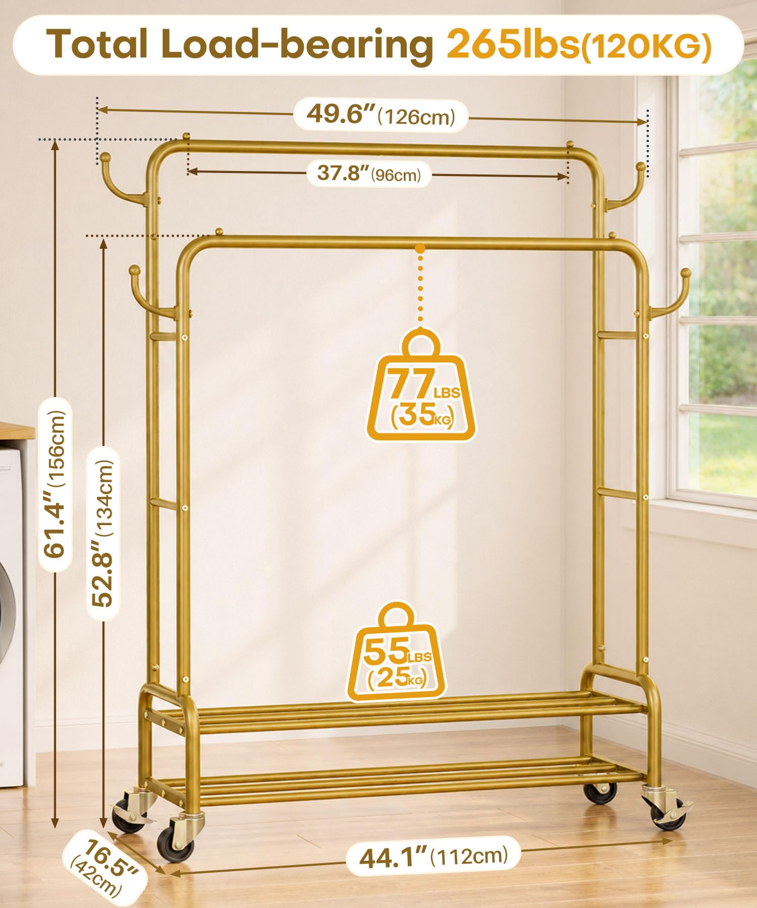 Double Clothes Rack-HS002-Homde