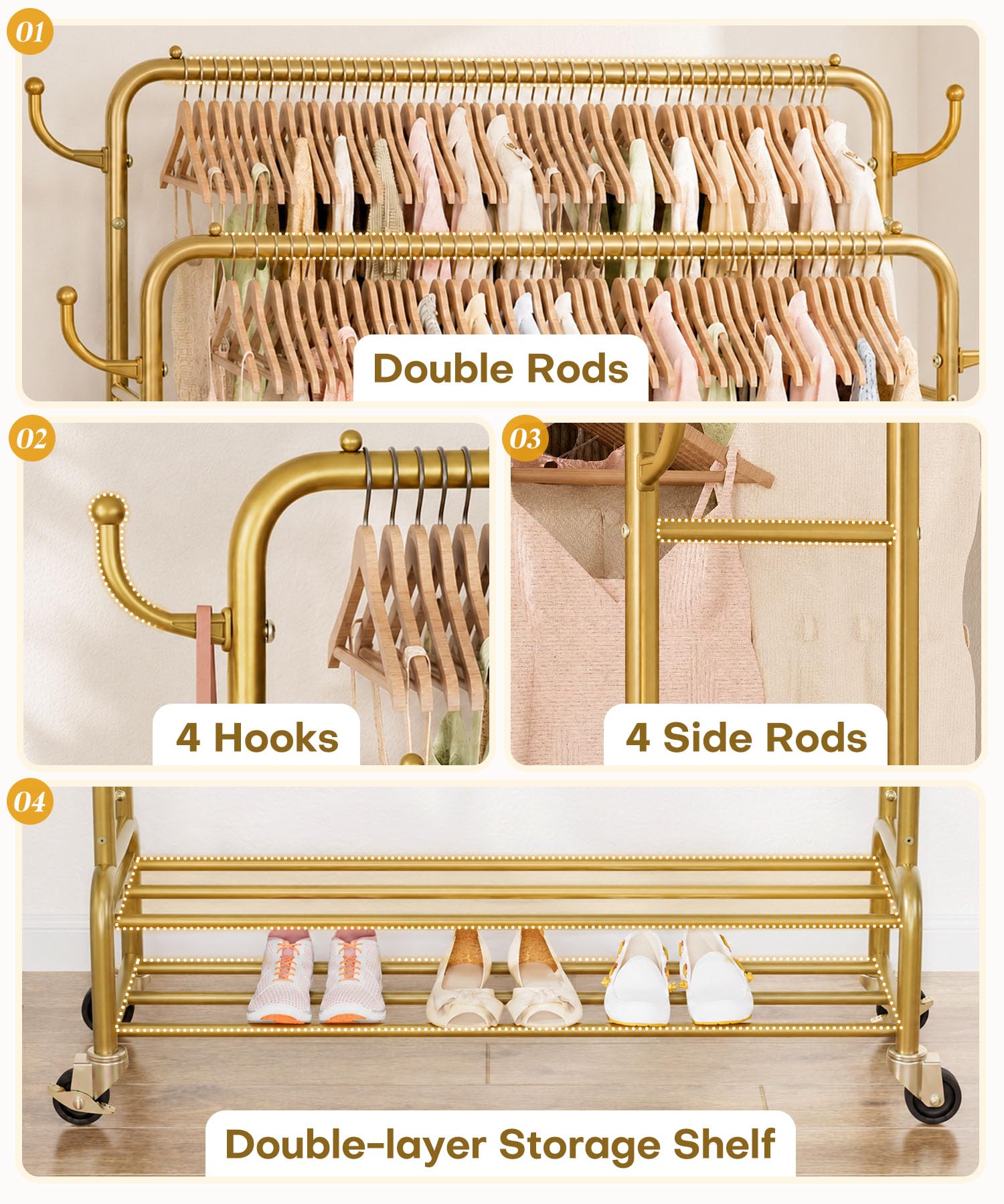 Double Clothes Rack-HS002-Homde