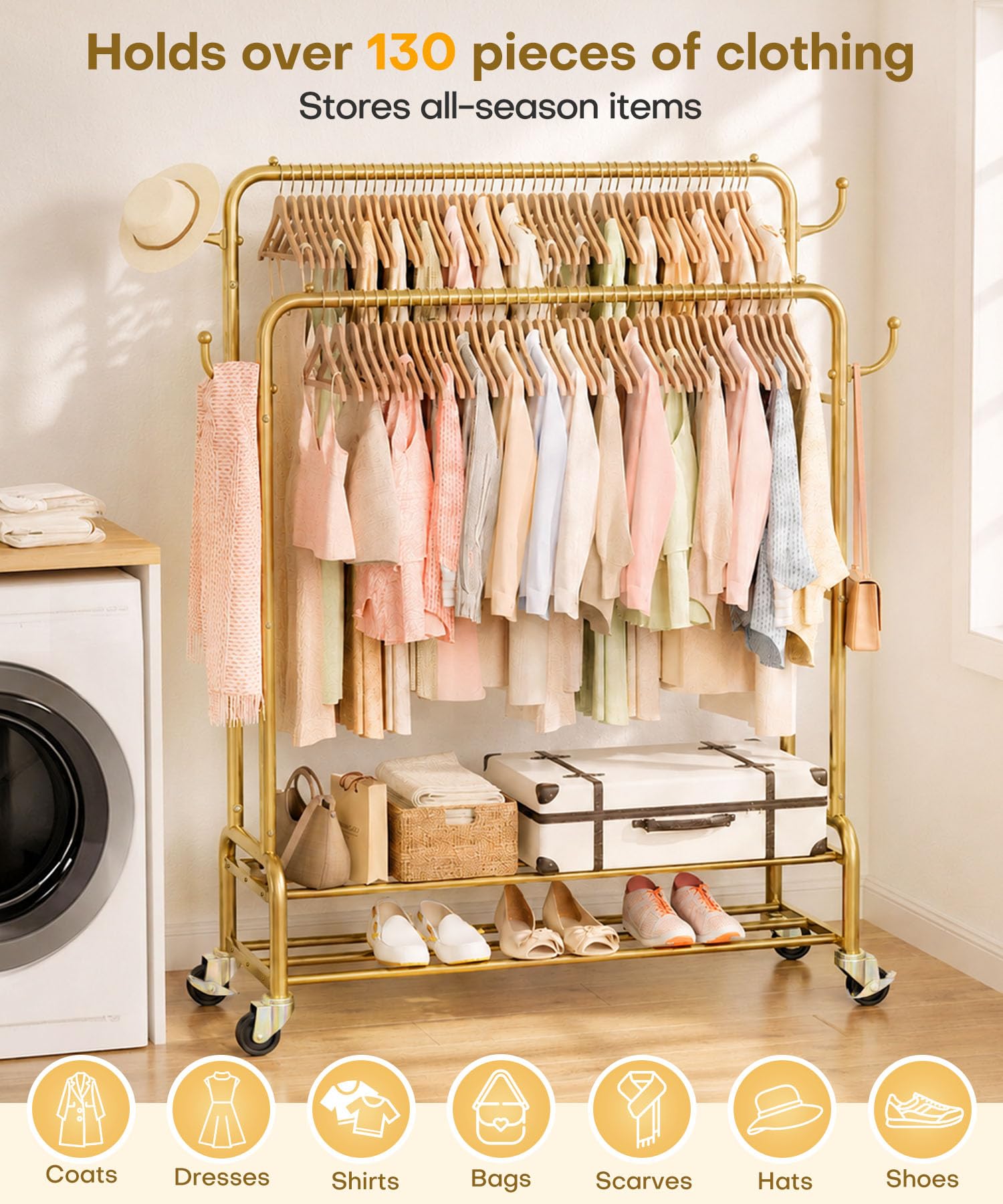 Double Clothes Rack-HS002-Homde