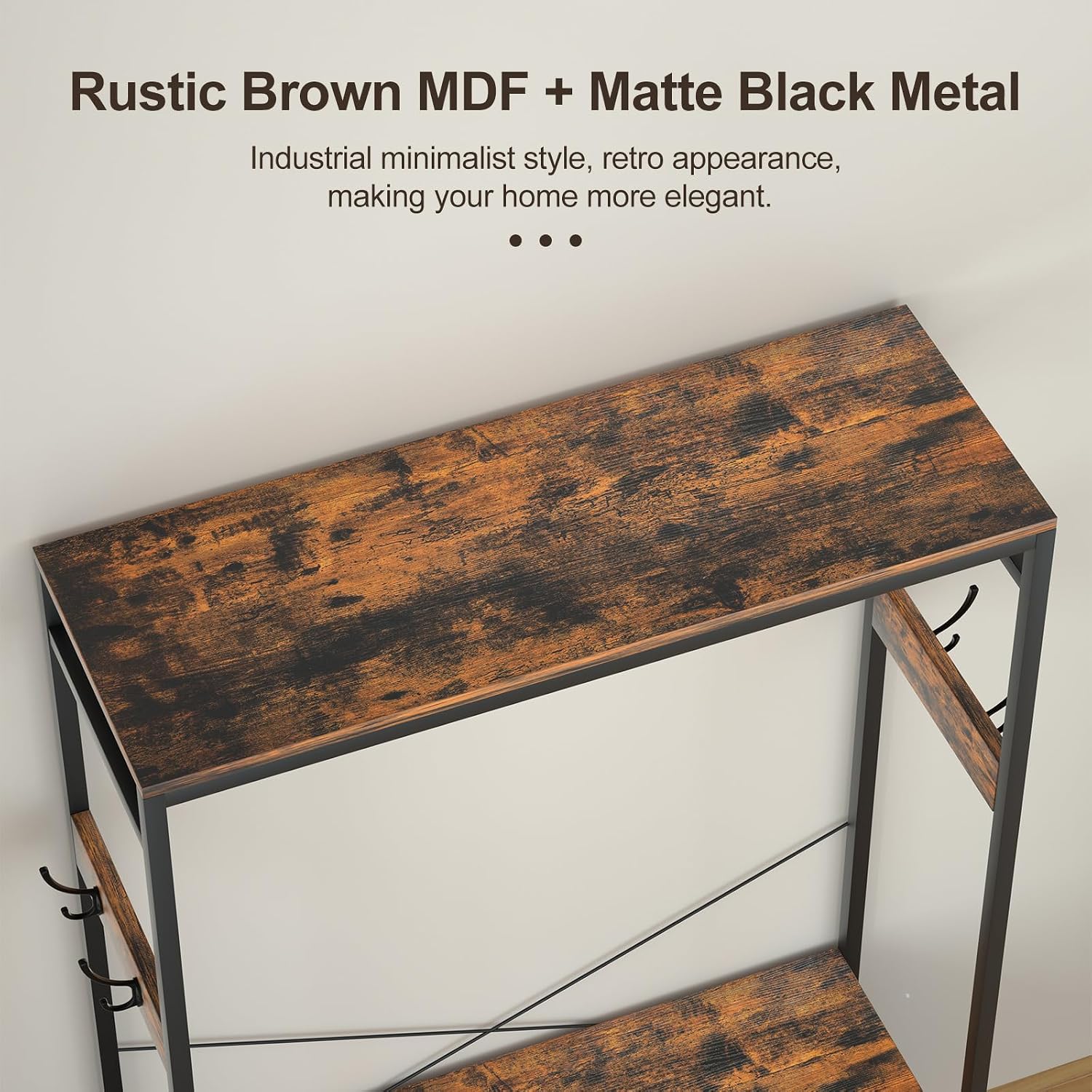 Freestanding Clothes Rack with 4 Drawers, Hooks and Shelves-Homde