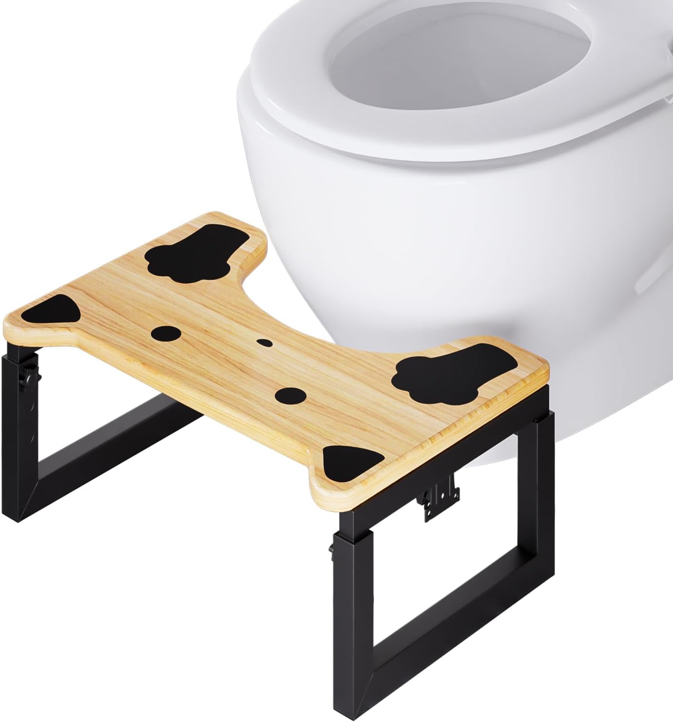 Homde Foldable Toilet Stool with 3 Adjustable Heights and Non-Slip Feet-Homde