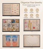 Homde Large Jewelry Box with 6 Layers, 5 Drawers, Mirror and Lock-Homde