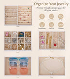 Homde Large Jewelry Box with 6 Layers, 5 Drawers, Mirror and Lock-Homde
