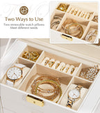Homde Large Jewelry Box with 6 Layers, 5 Drawers, Mirror and Lock-Homde