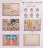Homde Large Jewelry Box with 6 Layers, 5 Drawers, Mirror and Lock-Homde
