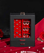 Homde Jewelry Organizer with Glass Window, 3 Drawers and Necklace Hooks-Homde