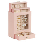 Homde Jewelry Organizer with Glass Window, 3 Drawers and Necklace Hooks-Homde