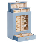 Homde Jewelry Organizer with Glass Window, 3 Drawers and Necklace Hooks-Homde