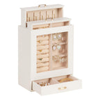 Homde Jewelry Organizer with Glass Window, 3 Drawers and Necklace Hooks-Homde