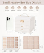 Homde Small Girls Jewelry Box with Lock, Removable Tray and 2 Drawers-Homde