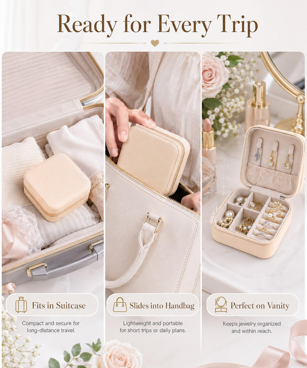 Homde 6-Pack Travel Jewelry Cases for Bridesmaids and Gifts-Homde