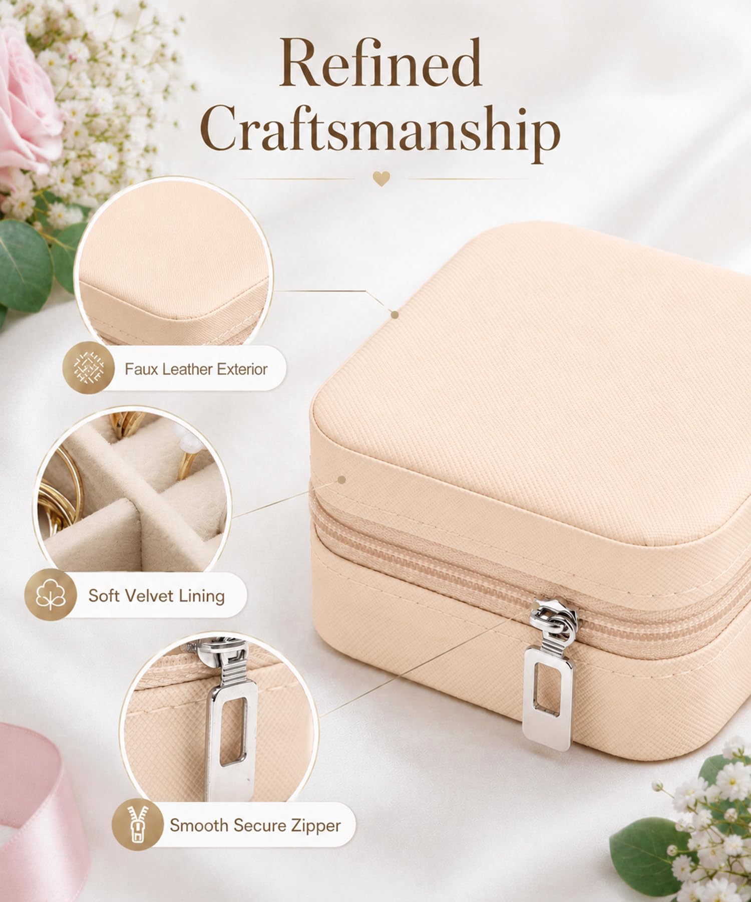 Homde 6-Pack Travel Jewelry Cases for Bridesmaids and Gifts-Homde