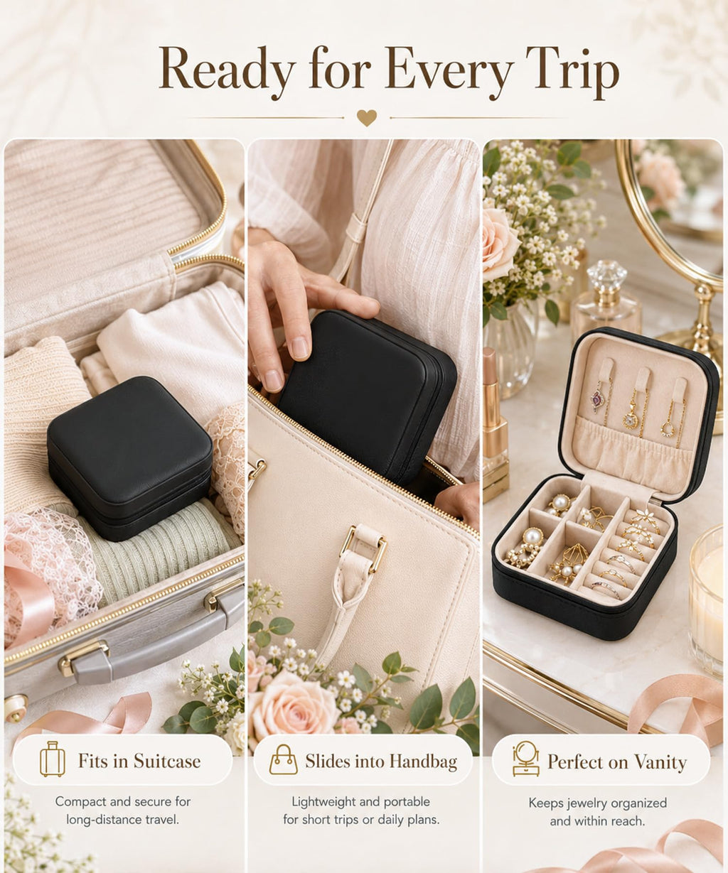 Homde 6-Pack Travel Jewelry Cases for Bridesmaids and Gifts-Homde