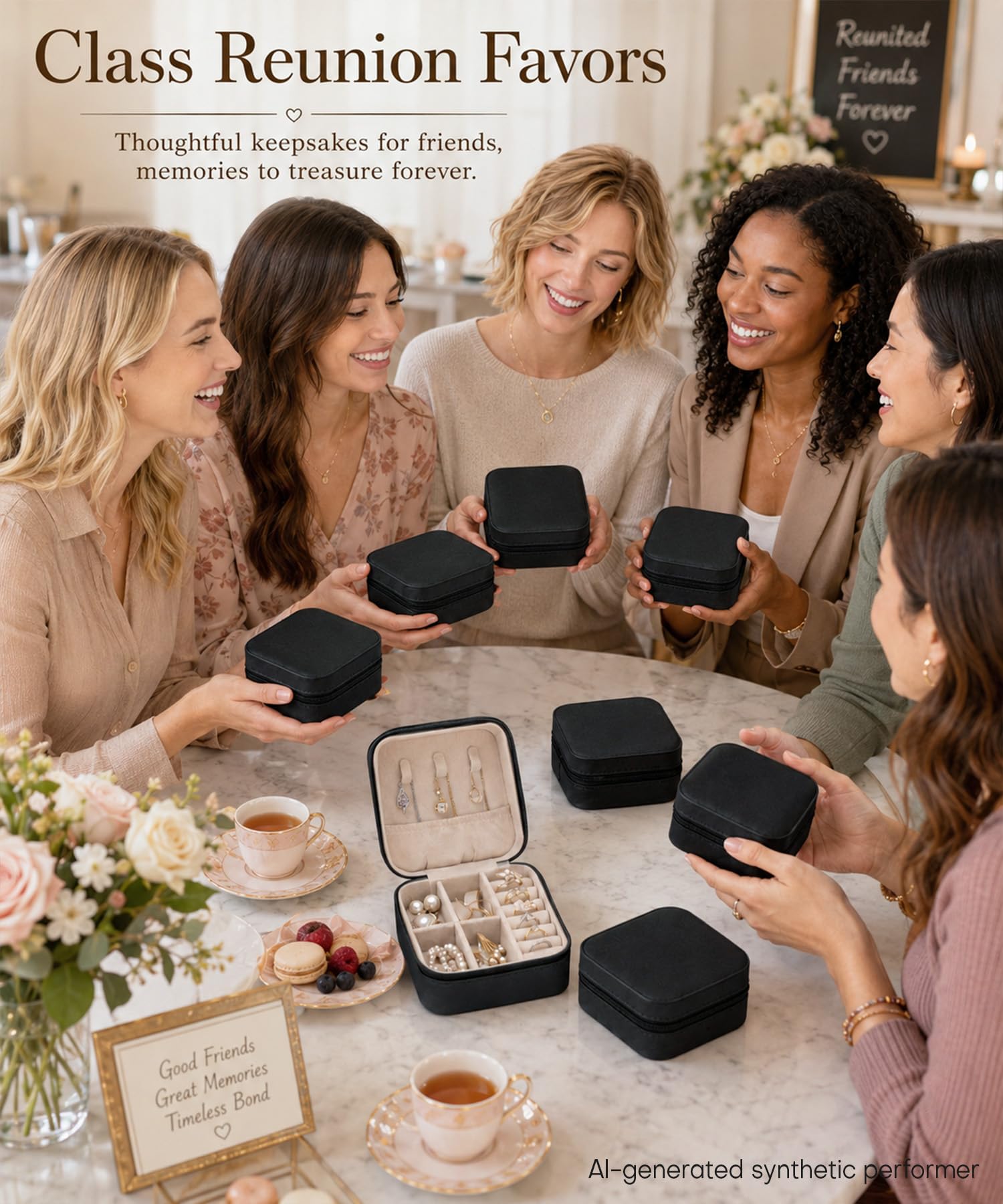 Homde 6-Pack Travel Jewelry Cases for Bridesmaids and Gifts-Homde