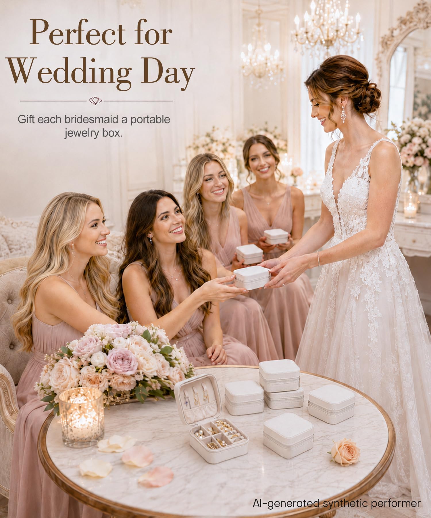 Homde 6-Pack Travel Jewelry Cases for Bridesmaids and Gifts-Homde