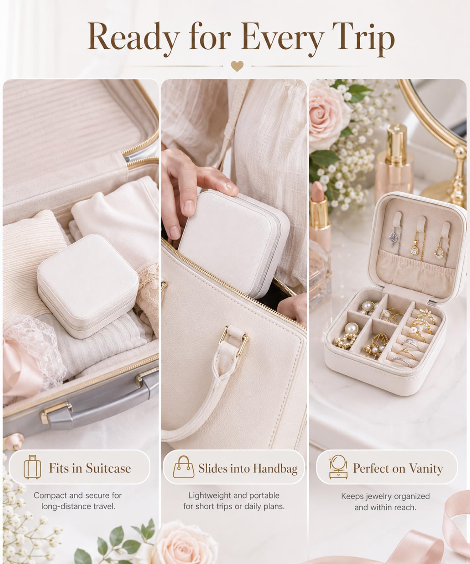 Homde 6-Pack Travel Jewelry Cases for Bridesmaids and Gifts-Homde