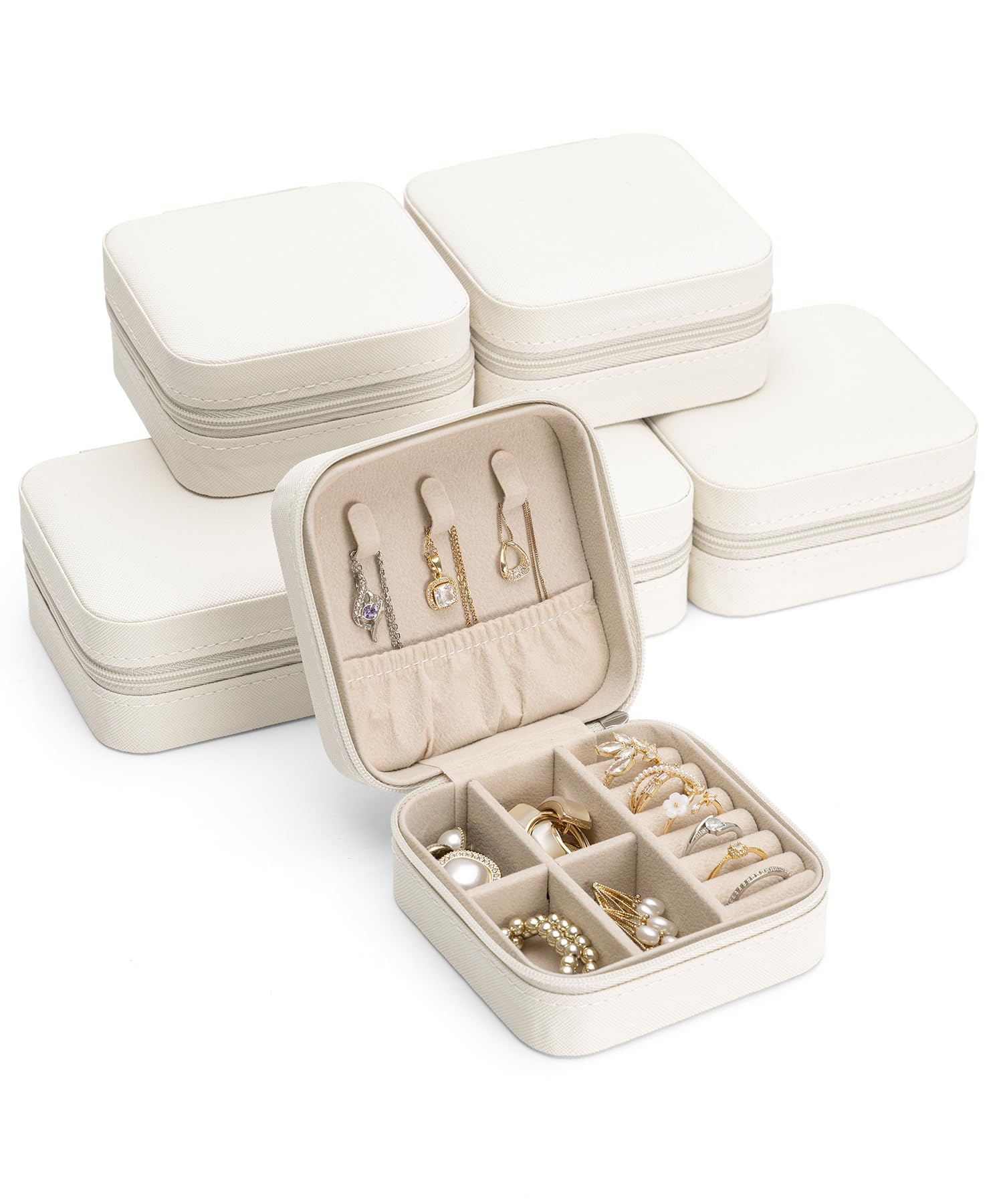 Homde 6-Pack Travel Jewelry Cases for Bridesmaids and Gifts-Homde