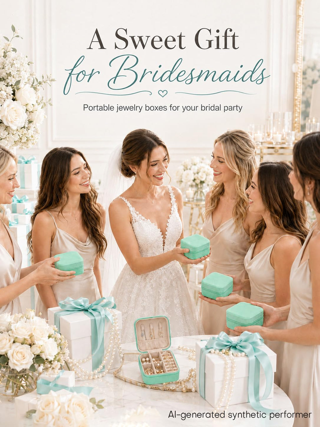 Homde 6-Pack Travel Jewelry Cases for Bridesmaids and Gifts-Homde