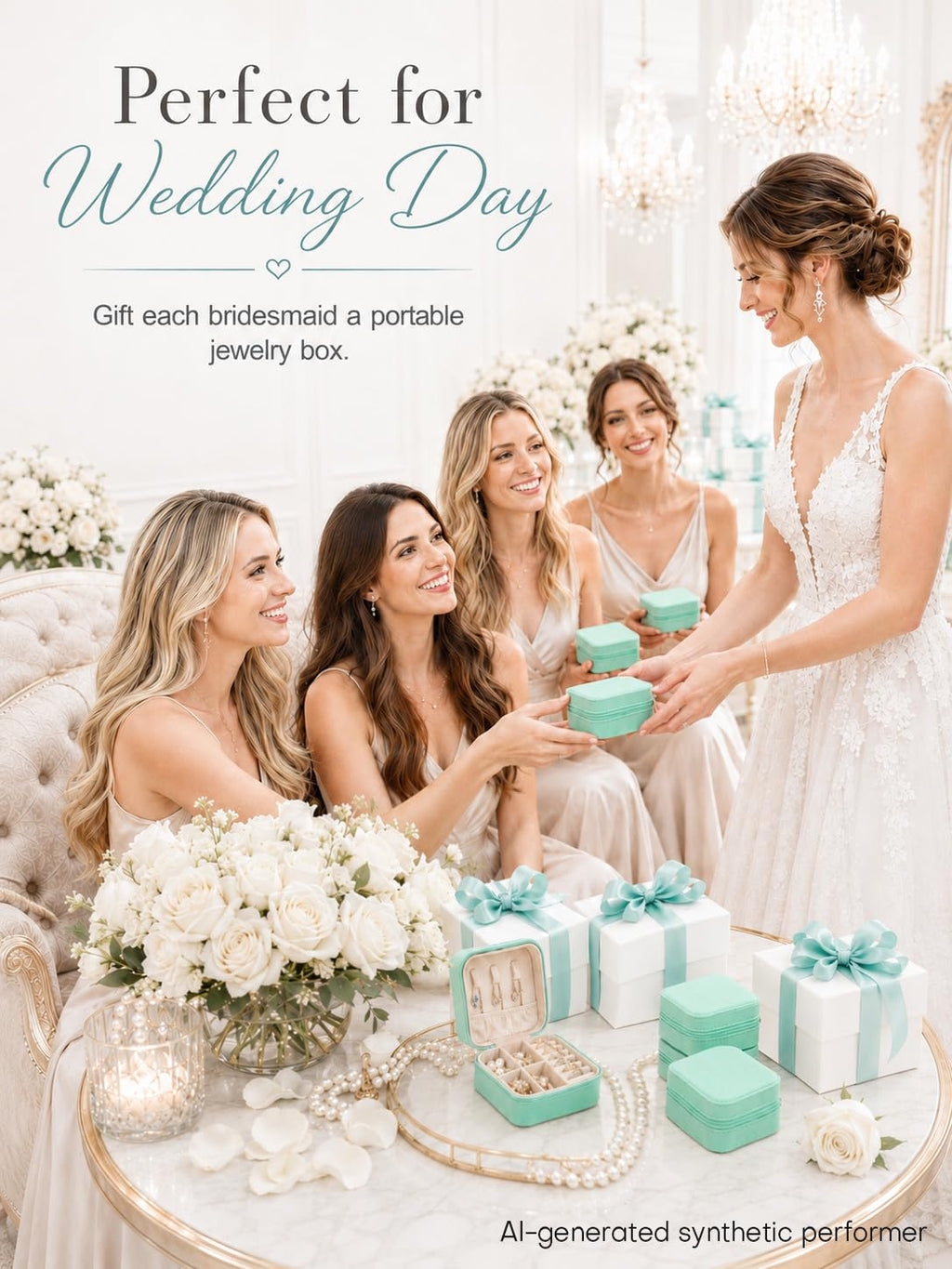 Homde 6-Pack Travel Jewelry Cases for Bridesmaids and Gifts-Homde