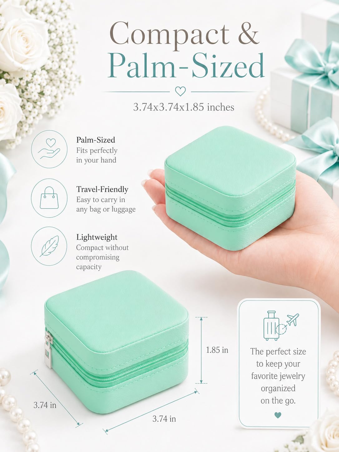 Homde 6-Pack Travel Jewelry Cases for Bridesmaids and Gifts-Homde