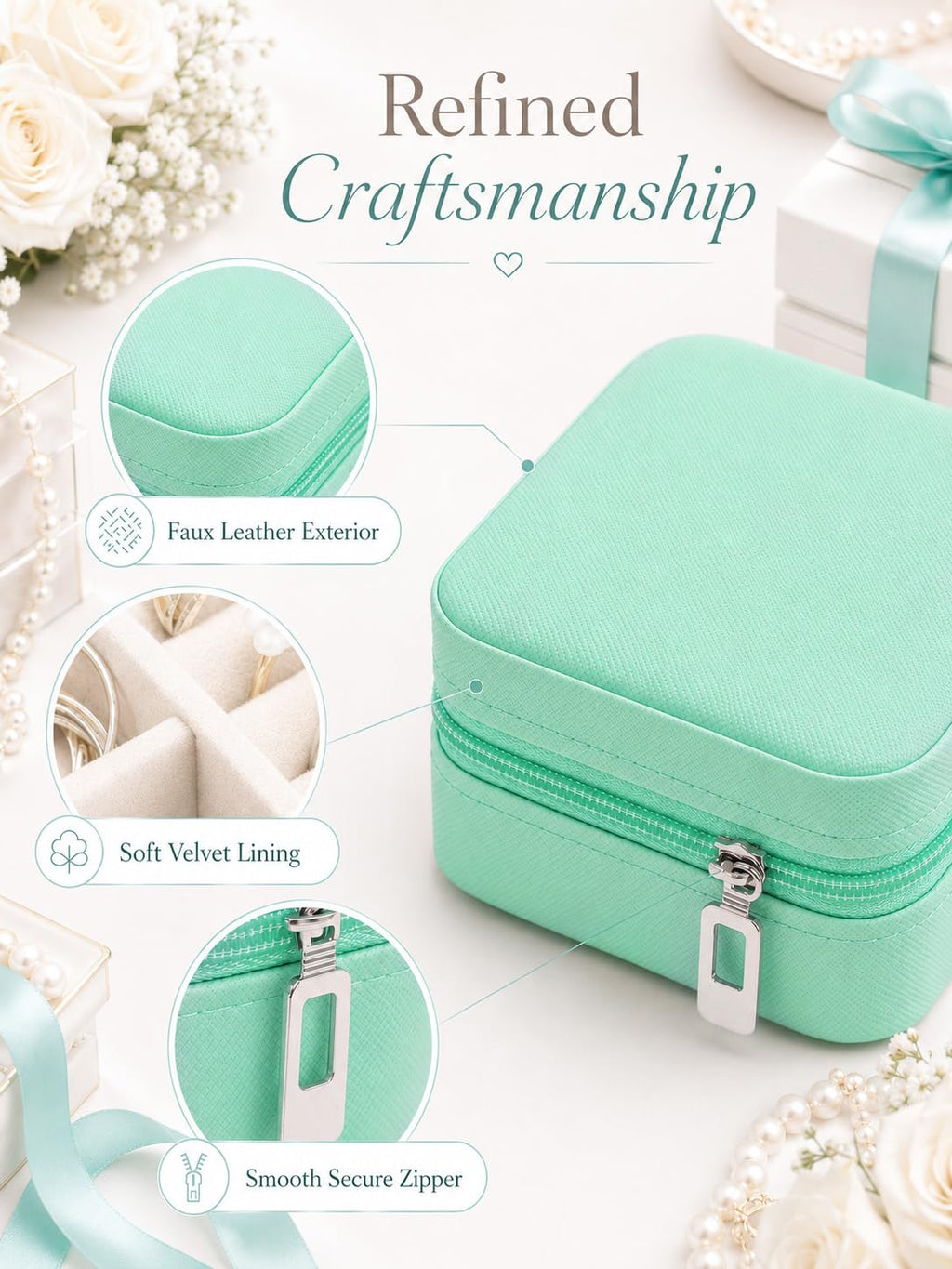 Homde 6-Pack Travel Jewelry Cases for Bridesmaids and Gifts-Homde