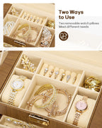 Homde Large Jewelry and Watch Box with Mirror, Lock and 4 Drawers-55-Homde