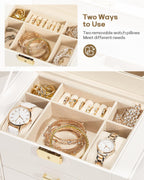 Homde Large Jewelry and Watch Box with Mirror, Lock and 4 Drawers-63-Homde