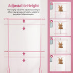 Kids Bamboo Clothing Rack with 2 Storage Baskets and Adjustable Rods-Homde