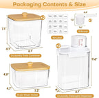 Homde Clear Laundry Detergent Dispenser Set with Pods Containers and Labels-Homde